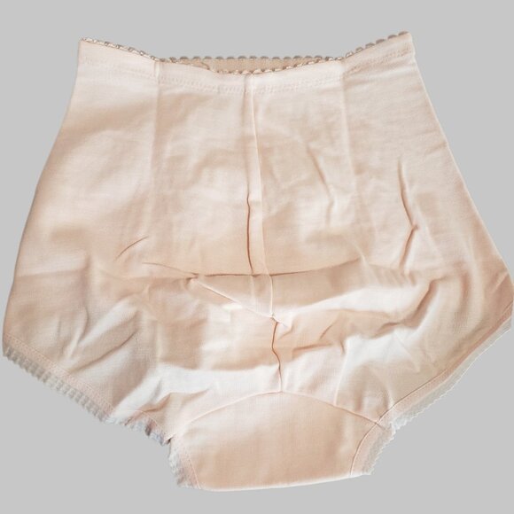 Pulo Mei Vtg Style Embroidered High-Waisted Shapewear Briefs Light Pink Large - Picture 2 of 8